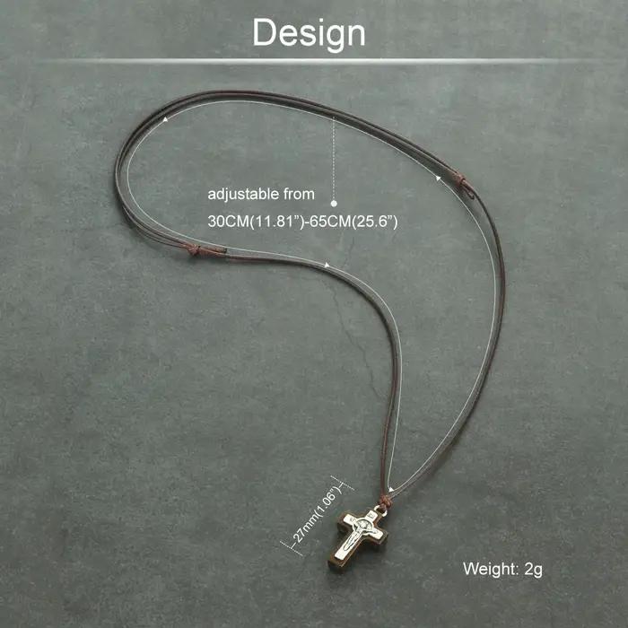 Collier crucifix INRI en bois pour homme femme traditionnellement inspiré occasions spéciales et port quotidien
