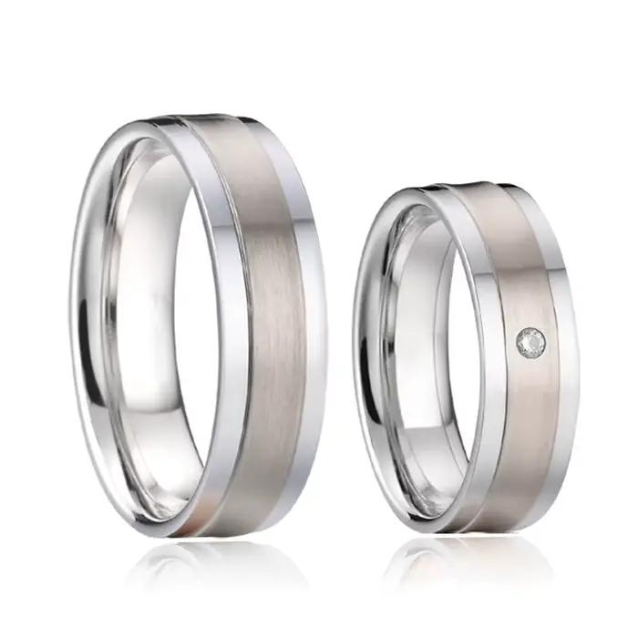 Bagues de mariage de promesse hypoallergéniques pour couples, hommes et femmes, promesse d'alliance