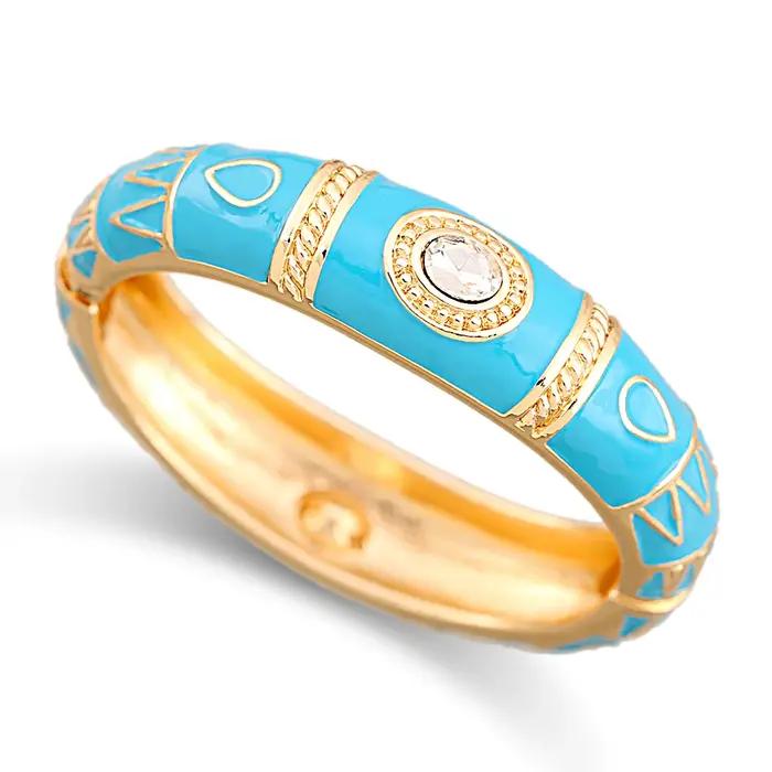 Bracelet manchette coloré en émail à motif totem