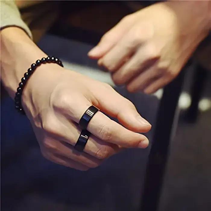 Somen brossé noir anneaux hommes Bague en céramique 8mm/6mm/4mm amoureux alliance
