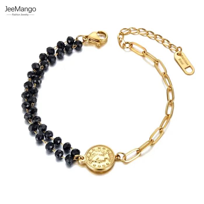 Bracelet à breloques vintage avec pièce de monnaie de la reine Elizabeth