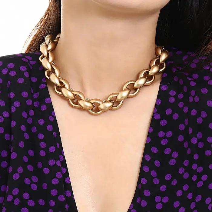 Collier Hip Hop épais à boucle en forme de O pour hommes