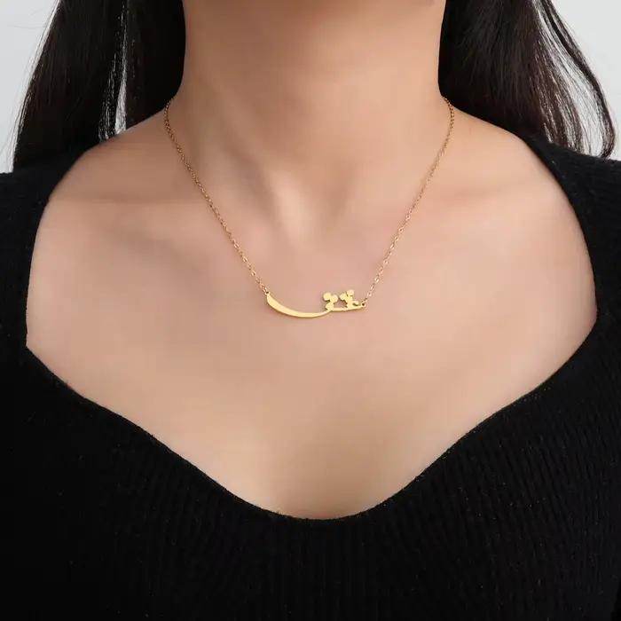 Vassago-Collier de luxe en acier inoxydable pour femme, bijoux minimalistes, cadeau de la journée de Léon, persan, iran farsi