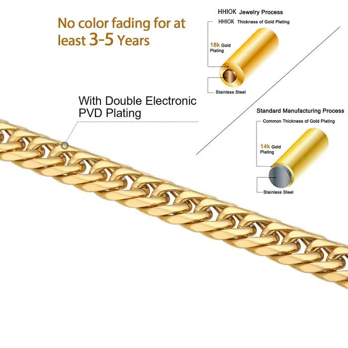 Colliers plaqués or 18 carats pour hommes