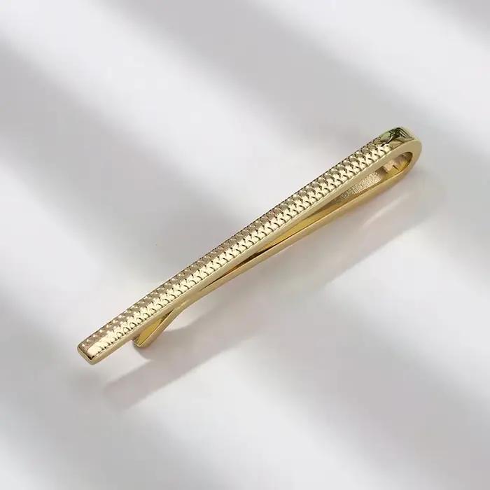 Pince à cravate en métal de luxe léger avec cristaux pour homme, accessoire de mariage et bijou