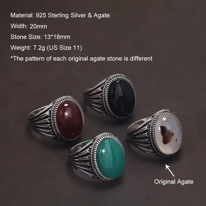 Bague chevalière en argent Sterling 925 pour hommes