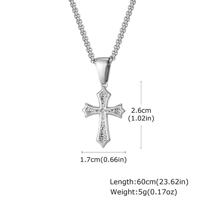 Collier pendentif croix pour hommes et femmes, colliers en acier inoxydable, colliers chics, cadeaux