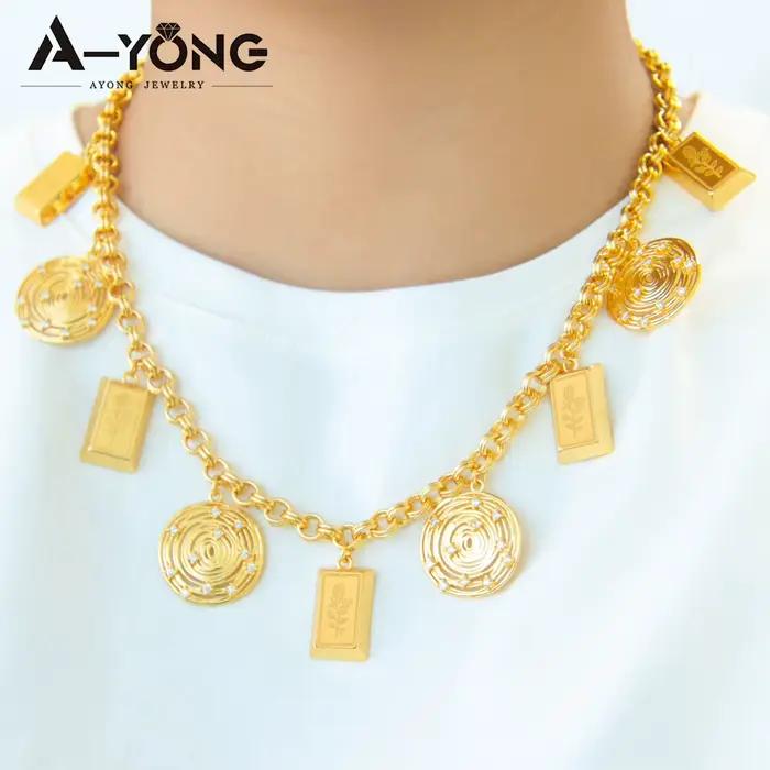 Ensemble de bijoux à la couleur or italienne plaqués or 24 carats pour femmes occasions spéciales mariage fête anniversaire