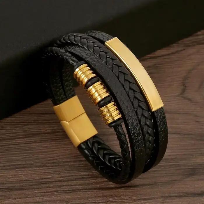 Bracelet en cuir classique pour hommes
