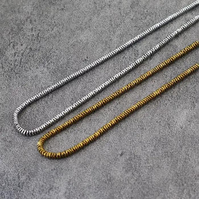 Collier de perles en pierre d'hématite exquise pour hommes