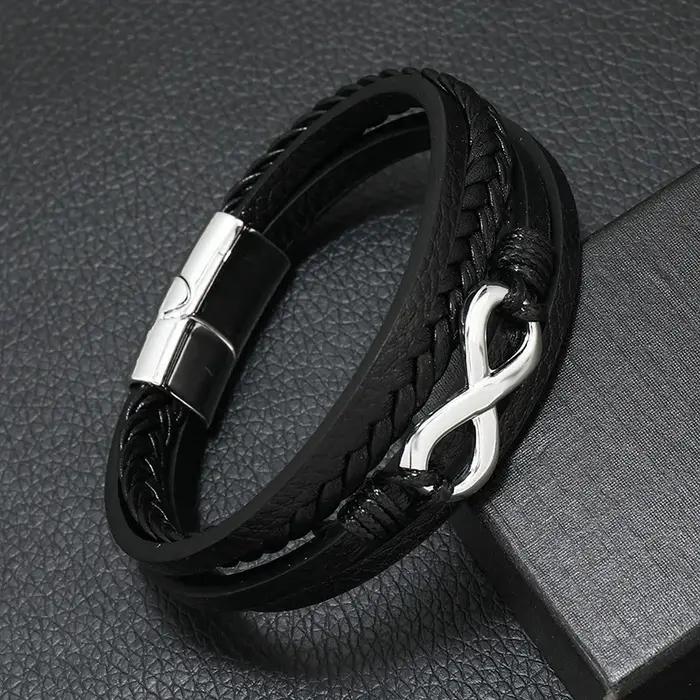Bracelet en cuir Punk pour hommes