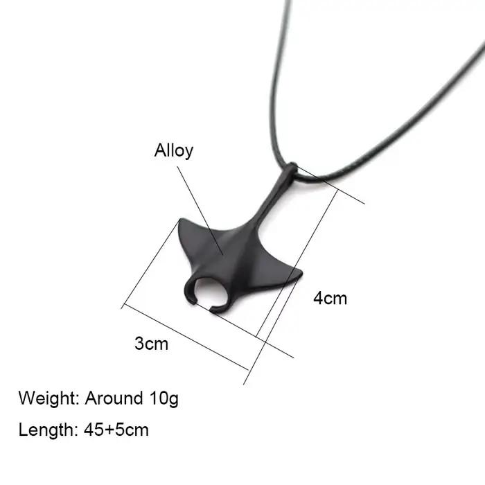 Collier Manta Ray avec pendentif animaux de l'océan, réglable, fait à la main, corde de cire bohème, ras du cou pour hommes et femmes, bijoux de plage, cadeau Joyas