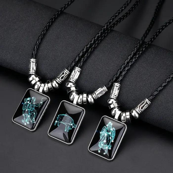 Collier personnalisé constellation galactique 12 signes zodiaque horoscope bijou pour hommes et femmes occasions spéciales