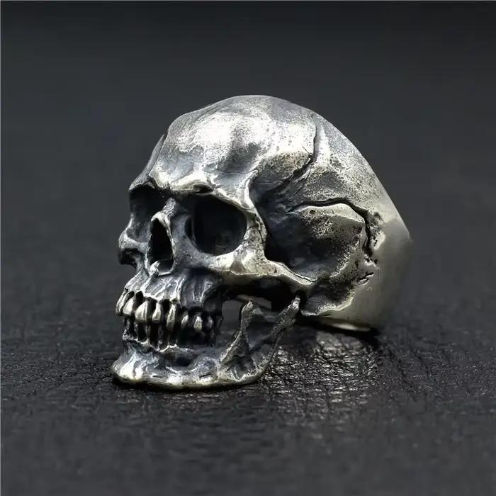 RapDuty-Bague tête de mort punk pour homme