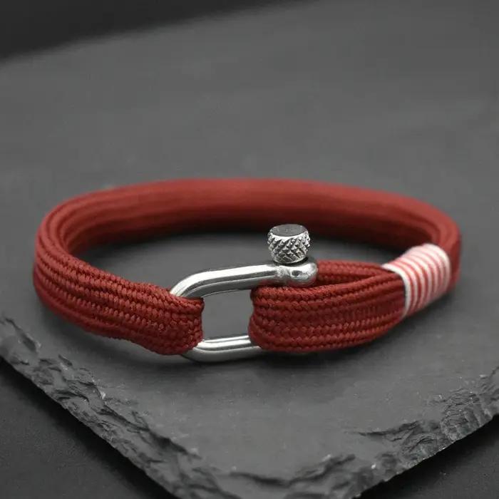 Bracelet à fermoir en forme de U en acier inoxydable tressé pour hommes et femmes