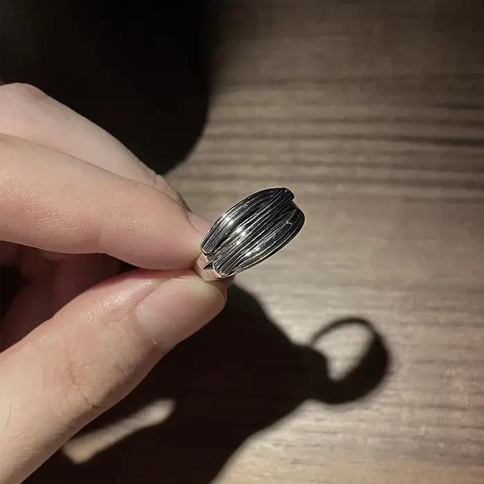Bague Punk Gothique Rétro en Alliage de Zinc, Accessoire Rock Unisexe, Cadeau Unique pour Hommes Occasions Spéciales