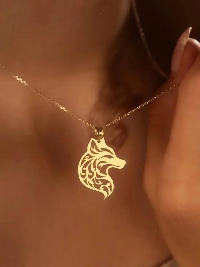 Colliers avec pendentif loup pour femmes et hommes, en acier inoxydable, bijoux animaux uniques, ras du cou, cadeaux d'anniversaire, 2025