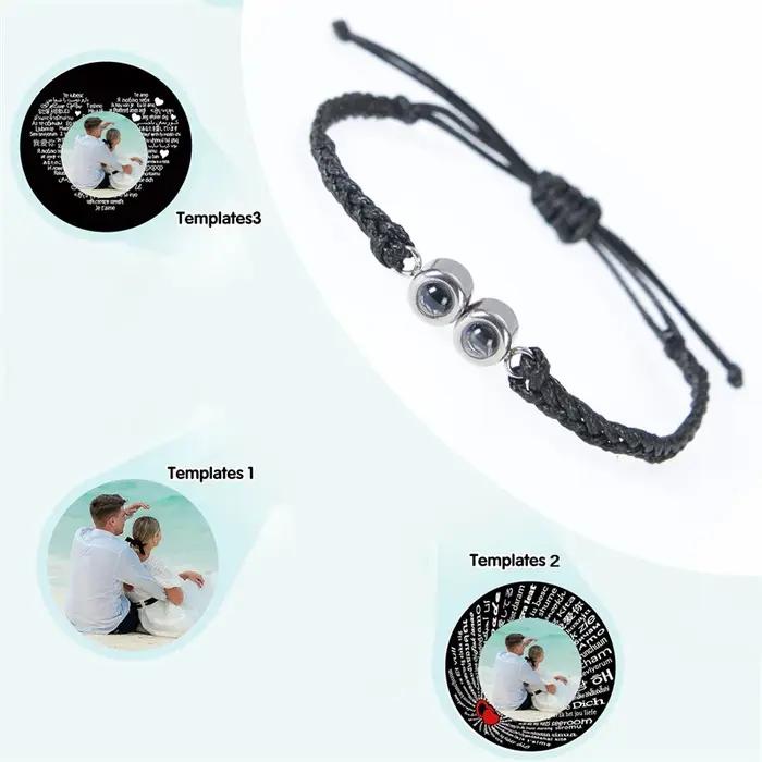 Bracelet personnalisé avec photo pour homme et femme, cadeau commémoratif personnalisé pour famille, couple, meilleur ami, chien, chat, bijoux en acier inoxydable à la mode, tracker d'humeur, cadeau spécial