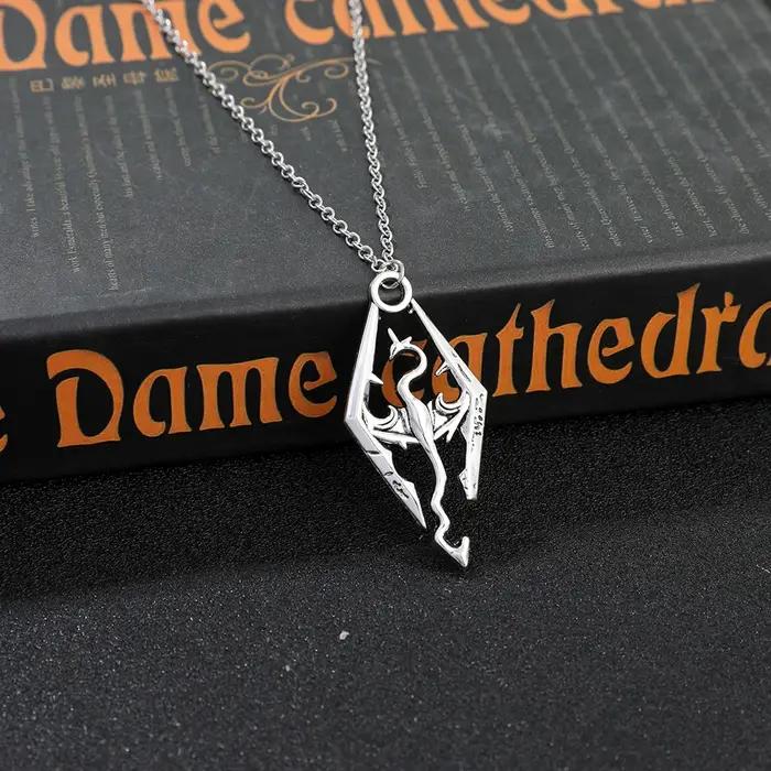 Collier pendentif Dragon Vintage Cool Elder Scrolls