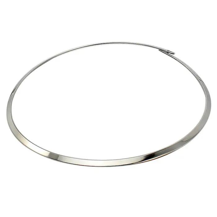 Collier rond en acier inoxydable pour fille et garçon