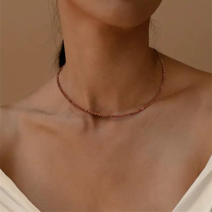 Collier en pierres semi-précieuses naturelles grenat, améthyste, quartz et obsidienne pour femmes et hommes, bijou bohème occasion spéciale