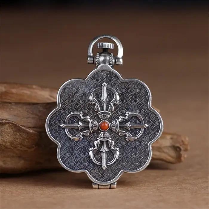 Collier mantra rotatif vintage pour hommes et femmes