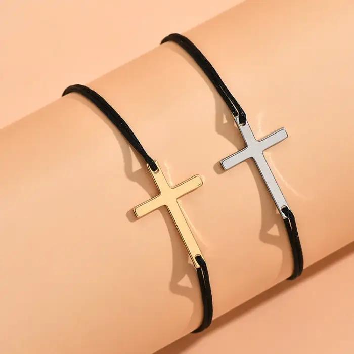 Bracelet croisé 2 pièces/paire pour hommes et femmes