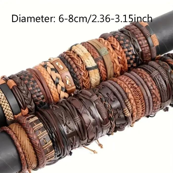 Ensemble de bracelets en cuir pour hommes et femmes