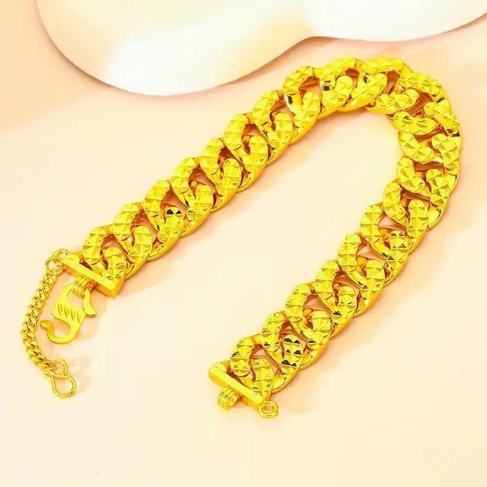 Bracelet en or véritable 24 carats pur 9999