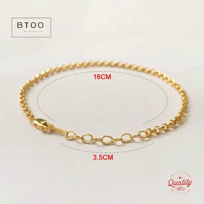Bracelet chaîne Rolo Gold Filled en or 14 carats maillons élégants pour femme 16 cm bijoux de qualité durable