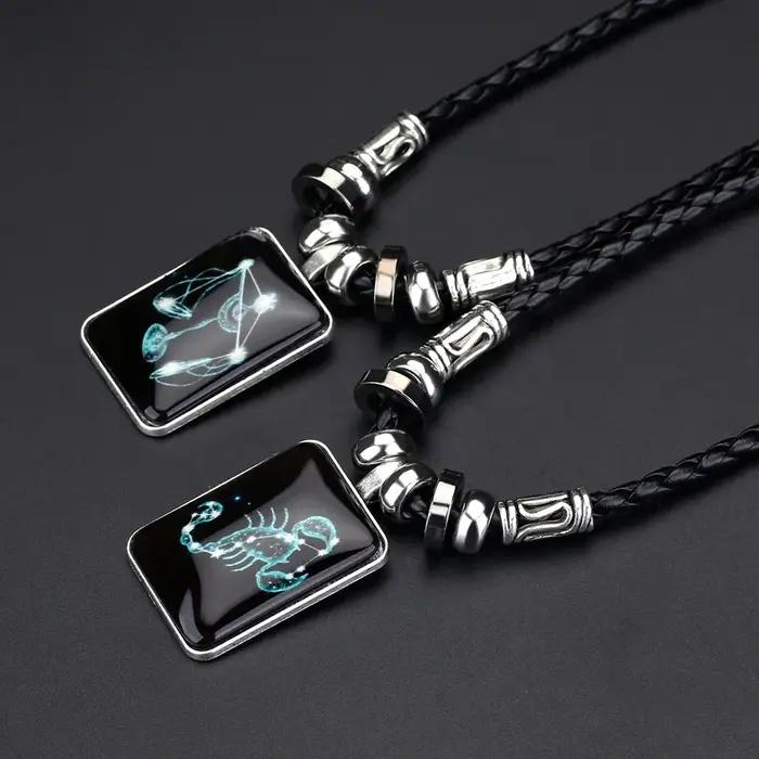 Collier personnalisé constellation galactique 12 signes zodiaque horoscope bijou pour hommes et femmes occasions spéciales