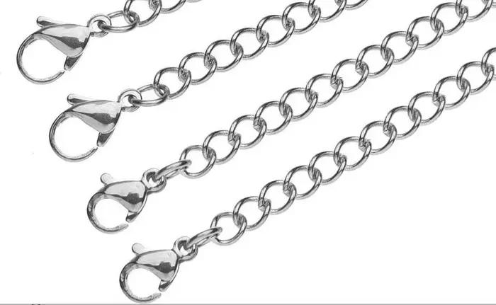 20 pièces d'extension de collier de Bracelet en acier inoxydable 316L chaînes d'extension pour homme