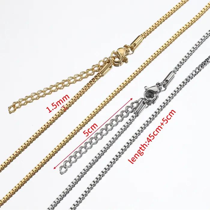 Chaînes de perles en acier inoxydable pour bijoux DIY classiques box beaded sequins snake lips chain pour femmes hommes occasions spéciales quotidiennes