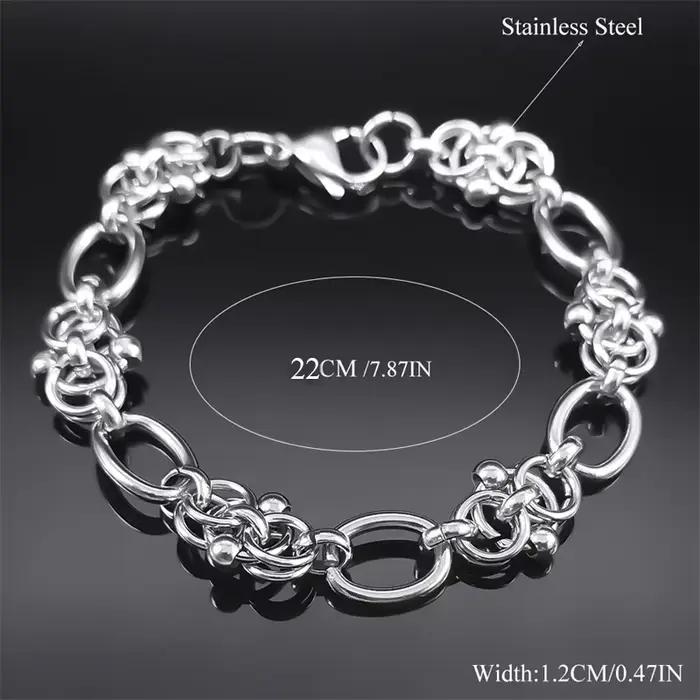 Collier chaîne gothique avec nœud d'épines pour hommes et femmes, en acier inoxydable, couleur argent, tendance Hip Hop, chaînes de cou, bijoux Cool