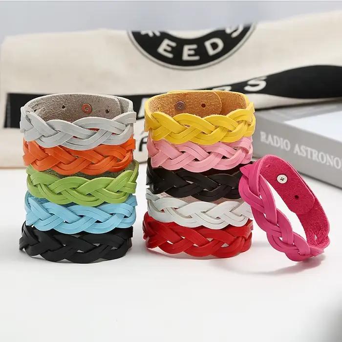 Bracelet en cuir réglable pour hommes et femmes