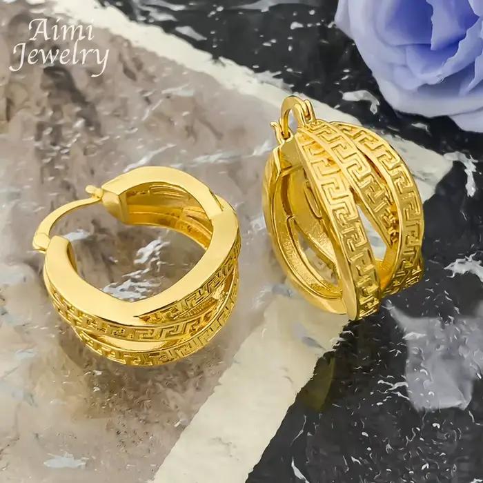 Ensemble de bijoux géométriques plaqués or 18 carats