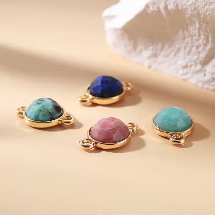 Pendentif en pierre naturelle pour hommes et femmes, collier en obsidienne noire, pendentif pour la fabrication de bijoux DIY, bracelet, collier, boucles d'oreilles, cadeaux de vacances