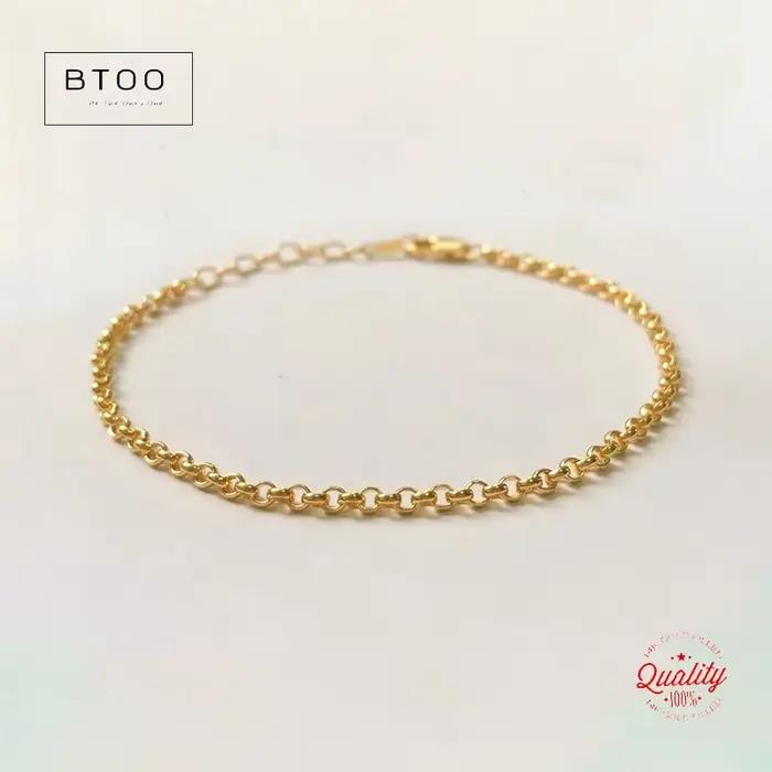 Bracelet chaîne Rolo Gold Filled en or 14 carats maillons élégants pour femme 16 cm bijoux de qualité durable