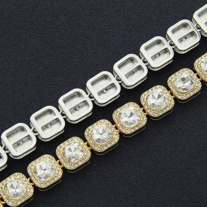 Collier Chaîne de Tennis HNSP en Zircone Cubique Style Rock Pour Hommes et Femmes Occasions Spéciales