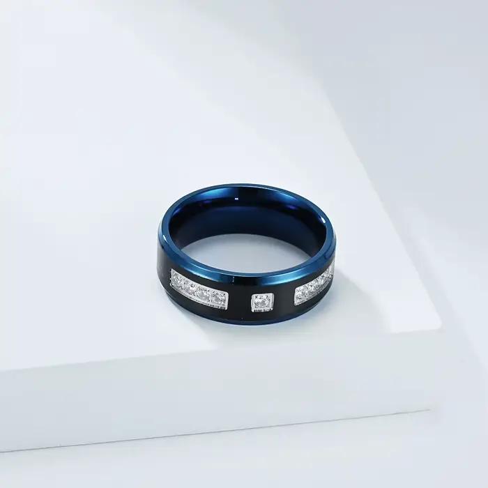 Bagues bicolores en diamant CZ pour hommes