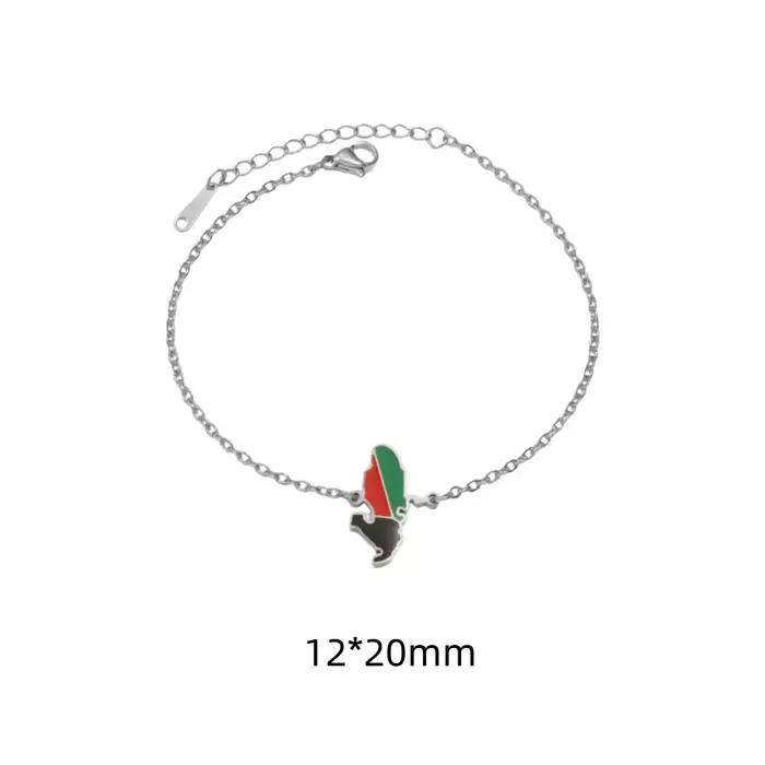 France Martinique carte goutte d'huile drapeau Bracelet pour femmes en acier inoxydable Martinique D