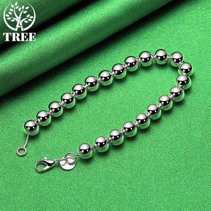 Bracelet en or 18 carats avec perles de 6mm chaîne de main pour femmes occasions spéciales cadeaux anniversaires mariage