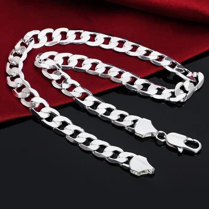 Collier en argent Sterling 925 pour hommes chaîne Figaro classique pour occasions spéciales partis mariages cadeaux