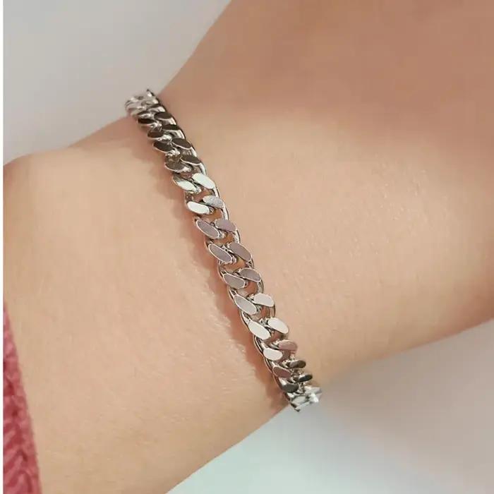 Bracelets gourmette en argent regardé 925 pour hommes et femmes, bijoux de bateau, 5mm, 18cm
