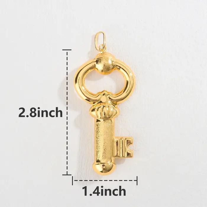Collier pendentif avec chaîne plaqué or, accessoires africains de dubaï pour femmes et hommes, grand