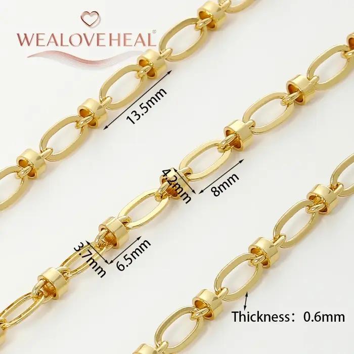 Noeud en laiton plaqué or 18 carats, Hip Hop Punk, chaîne à maillons, collier, Bracelet, accessoires de bijouterie à faire soi-même, résultats faits à la main