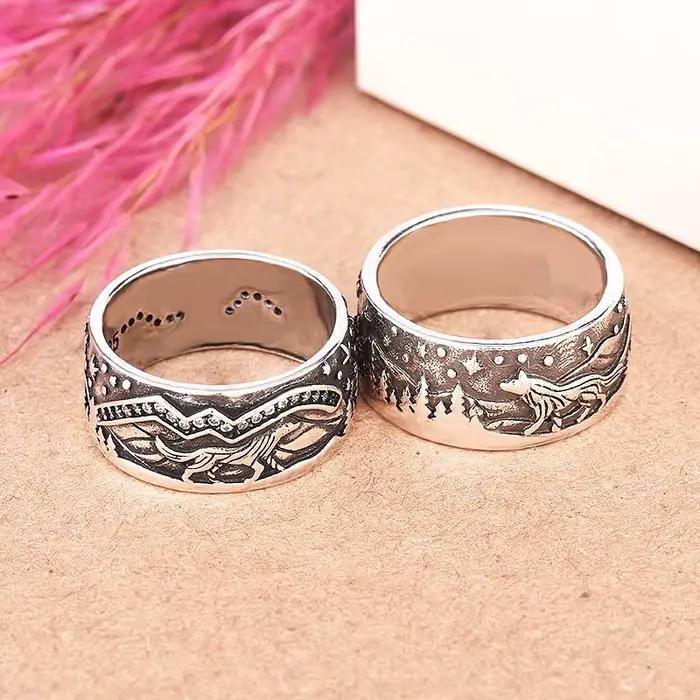 Bague de fiançailles élégante en argent sterling 925 avec zirconium blanc pour homme et femme occasions spéciales comme Saint-Valentin engagement mariage