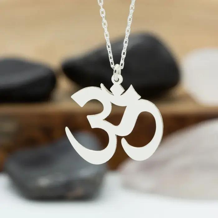 Om chakra collier Mala Yoga Chakra budda ohm collier en acier inoxydable om pendentif chaîne mala co