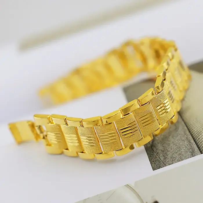 Bracelet plaqué or 18 carats pour homme