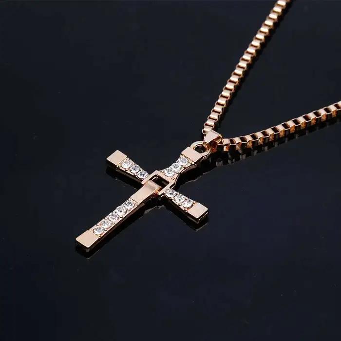Restic Toretto-Collier Pendentif Croix de Jésus pour Homme